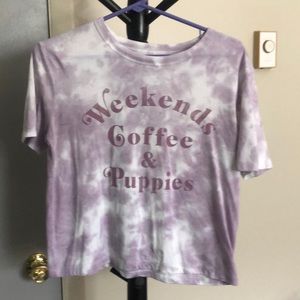 tie dye shirt with writing
